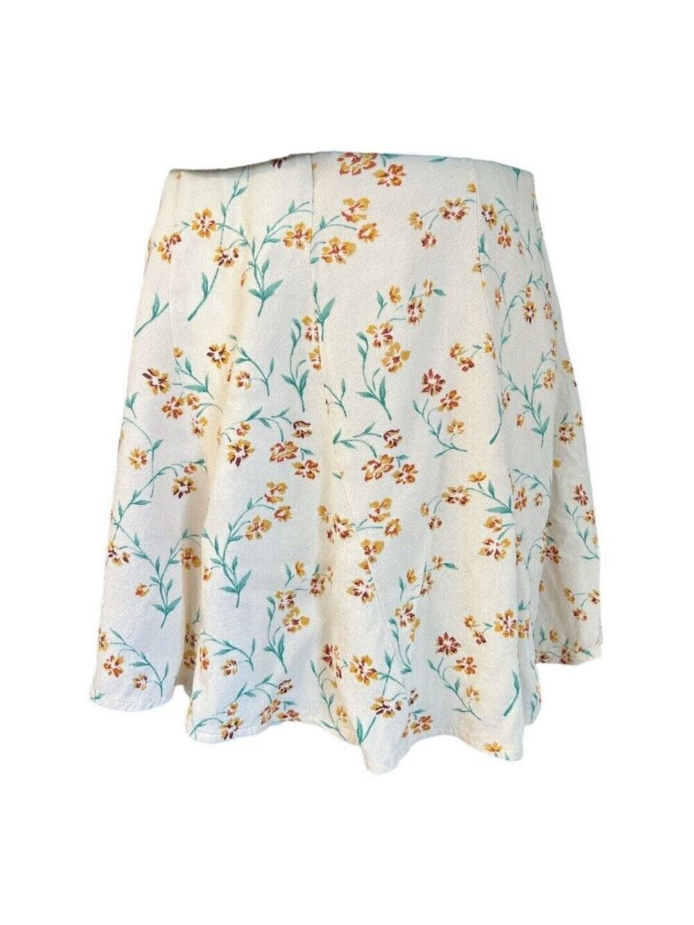 American Eagle Womens Floral Mini Skirt~Size Tag Missing~Ivory Romantic L9 05